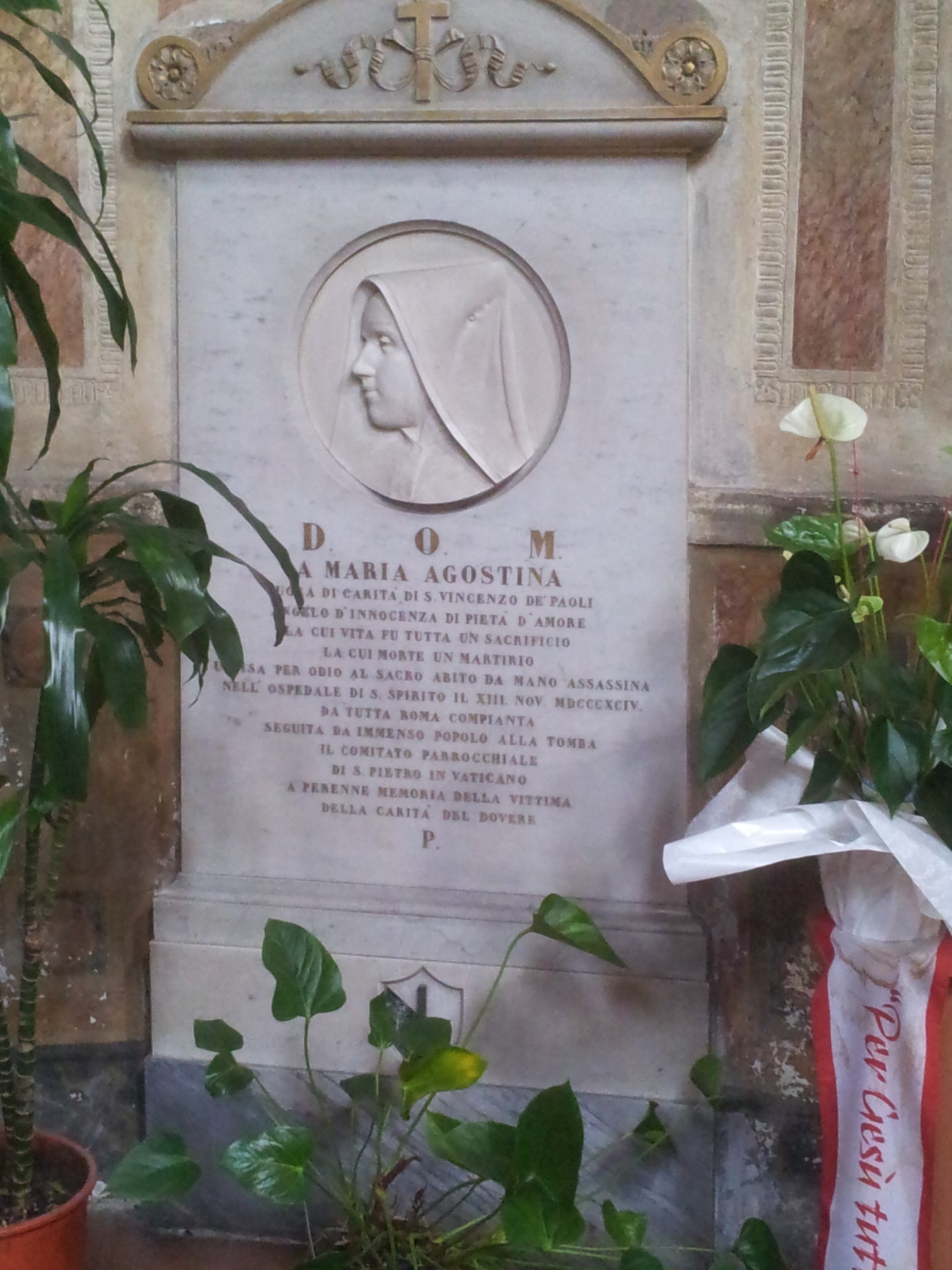 Agostina Pietrantoni's memorial tablet, Church of Santo Spirito in Sassia, Rome  - 02.jpg